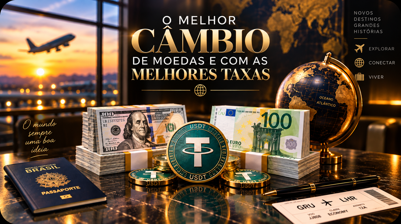 Câmbio de moedas com as melhores taxas