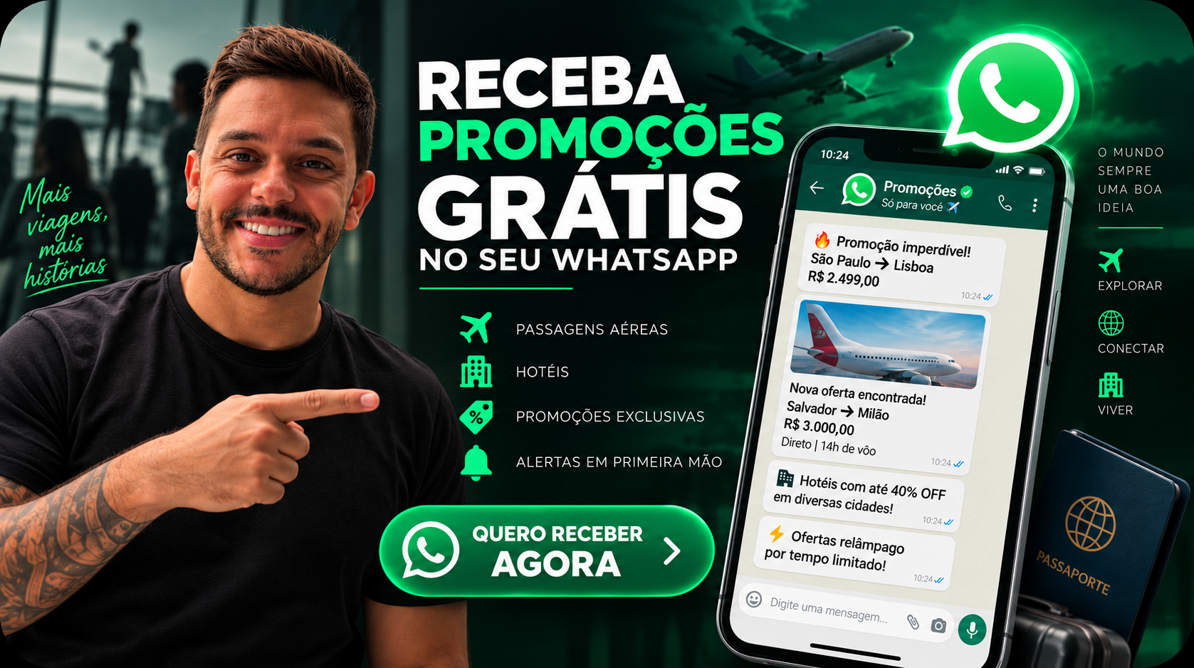 Alertas grátis de promoções pelo WhatsApp